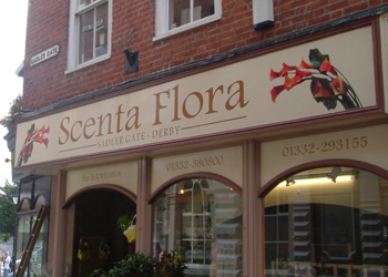 Scenta Flora shop front signage