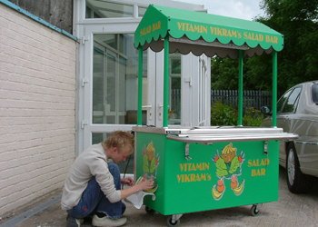 Applying full colour digitally printed vinyl decals to a catering trolley