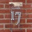 Classic house number on stand away brackets