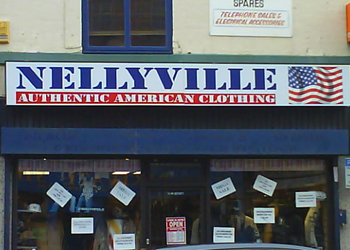 Long sign on shop front